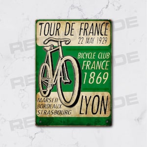 Placa de metal vintage del Tour de Francia, regalo para fanáticos de la bicicleta, decoración de la pared del ciclista