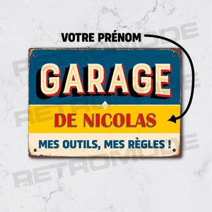 Personalized vintage garage metal plaque, gift for car fan