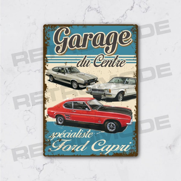 Vintage Ford Capri Metallplatte