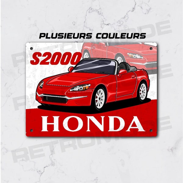 Plaque métal honda s2000, décoration murale pour passionné de voiture japonaise