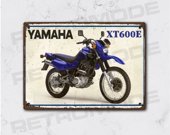 Placa de metal vintage Yamaha xt600e, idea de regalo para los fans de las motos de colección
