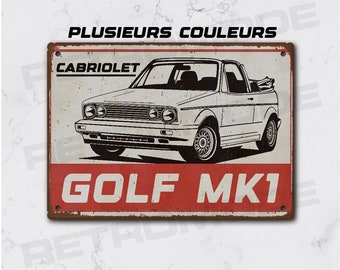 Vintage golf 1 convertible metal plaque, golf MK1 wall decoration, gift idea for car enthusiasts