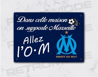 OM-Fußball-Metallschild, Geschenkidee für den olympischen Fußball in Marseille, Wanddekoration für Fans