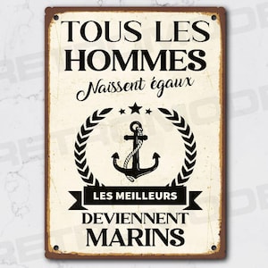 Placa de metal de marineros vintage, decoración de pared con cita, letrero de trofeo al mejor marinero, letrero de diploma de la marina, decoración de barco