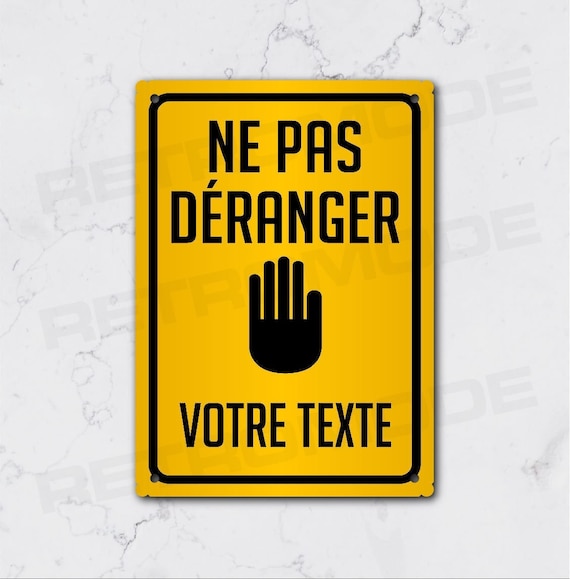 Plaque Gravée Adhésive Pancarte "NE PAS DÉRANGER JE FAIS MA SIESTE