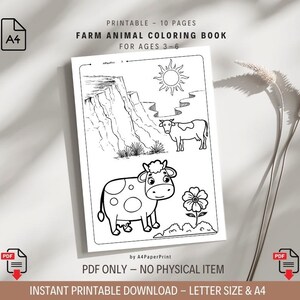 Farm Animal Coloring Pages for Kids | Printable Coloring Book for Ages ...