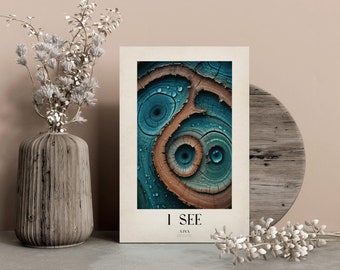 Poster da parete "I See", chakra del terzo occhio, "AJNA", illustrazione di energia organica spirituale, decorazione per la casa yoga