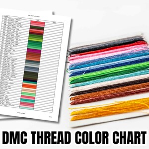 DMC Printable Color Chart Inventory Sheets with Notes Digital Download DMC Chart Instant Cross Stitch Floss Thread Color Sample Chart PDF imagem 4