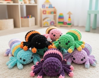 Cute Spider Crochet Pattern, Low Sew Amigurumi PDF, Beginner Friendly Crochet Spider, Halloween Spider Pattern, Digital Download