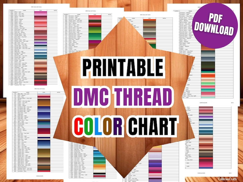 DMC Printable Color Chart Inventory Sheets with Notes Digital Download DMC Chart Instant Cross Stitch Floss Thread Color Sample Chart PDF imagem 1