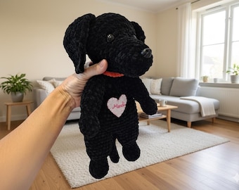 Labrador Lovey Crochet Pattern, Low Sew Dog Plush Puppy, Amigurumi PDF, Easy Plush Digital US Terms for Confident Beginners