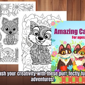 Amazing Cats Coloring Book for Kids Ages 8-12 - 39 Fun and Creative Pages of Cool Cats, Cute Kittens, and Whiskered Adventures to Color