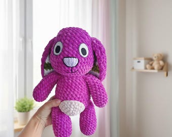 Crochet Bunny Pattern PDF | Dreamhop Lullaby Bunny | Plush Amigurumi | Chenille Yarn | Stuffed Bunny | Instant Download