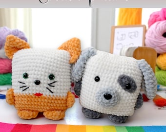 Crochet Cat Pillow Pattern: Luna Cubby Purr Amigurumi (Digital PDF)