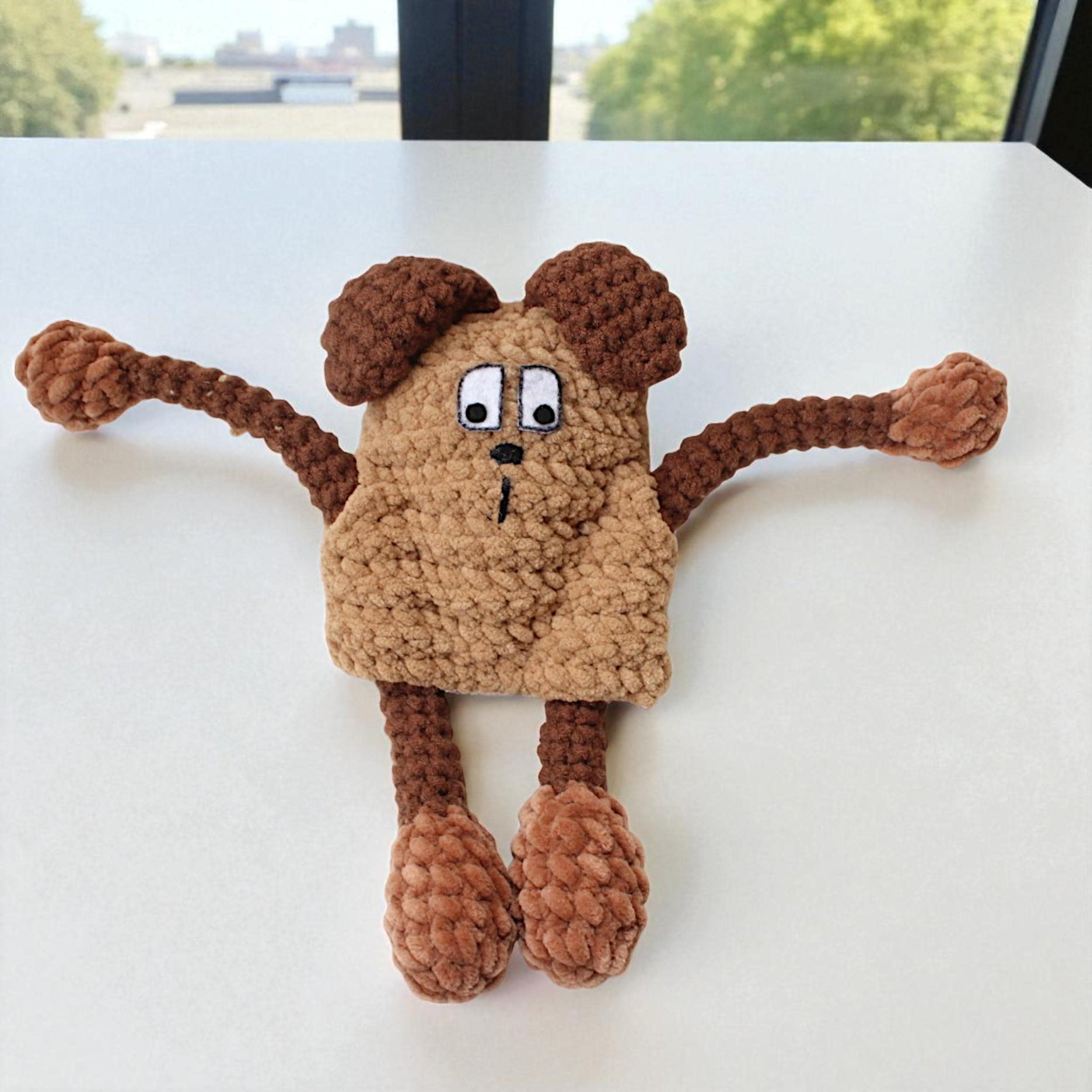 Stretchable Dog Crochet Pattern - Tuggy Pup Crochet Pattern – Stretchy Pull Toy Dog   Hanging Sensory Crochet Montessori Baby Gym - Thumbnail 4
