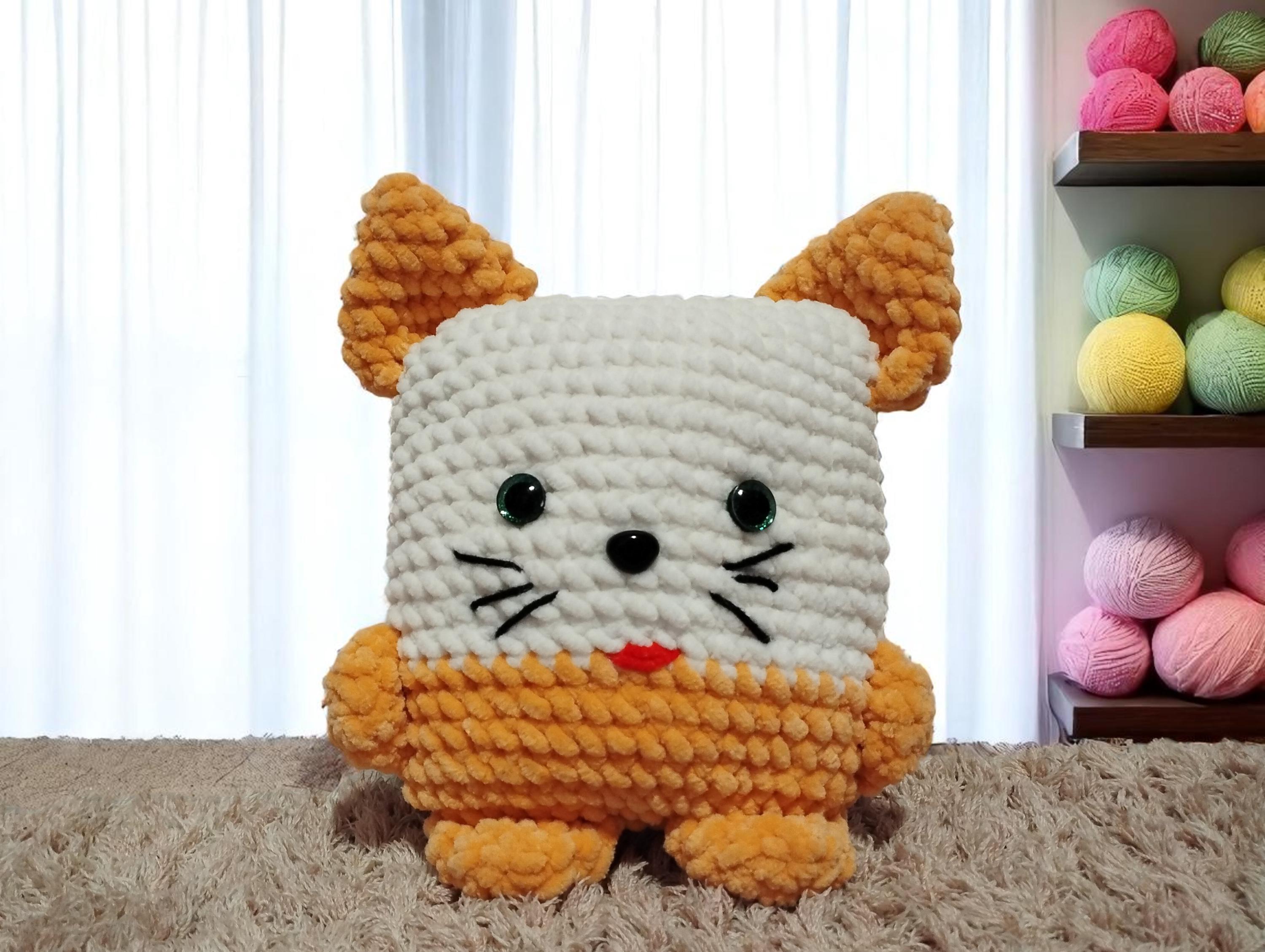 Luna Cubby Purr Cat Pillow Crochet Pattern – Easy Cat Pillow Amigurumi PDF | Beginner Soft Plush Toy | Cute Cat Cube Stuffie Pattern - Thumbnail 5