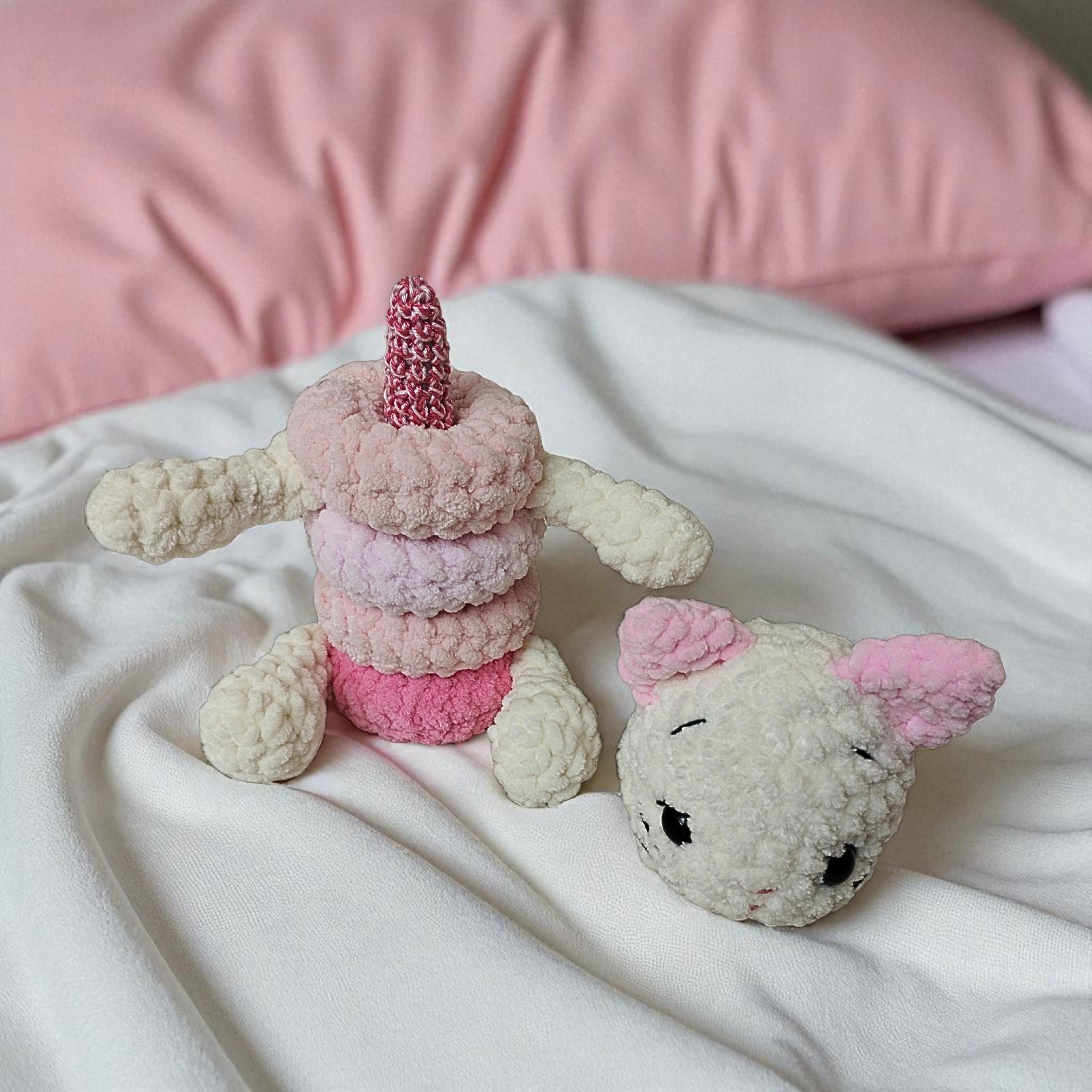 Cat Stacking Toy Crochet Pattern 'Nala Cuddleloop' Cat Amigurumi Baby Activity Toy-Kitten Ring Tower Beginner Crochet Montessori Digital Pdf - Thumbnail 2