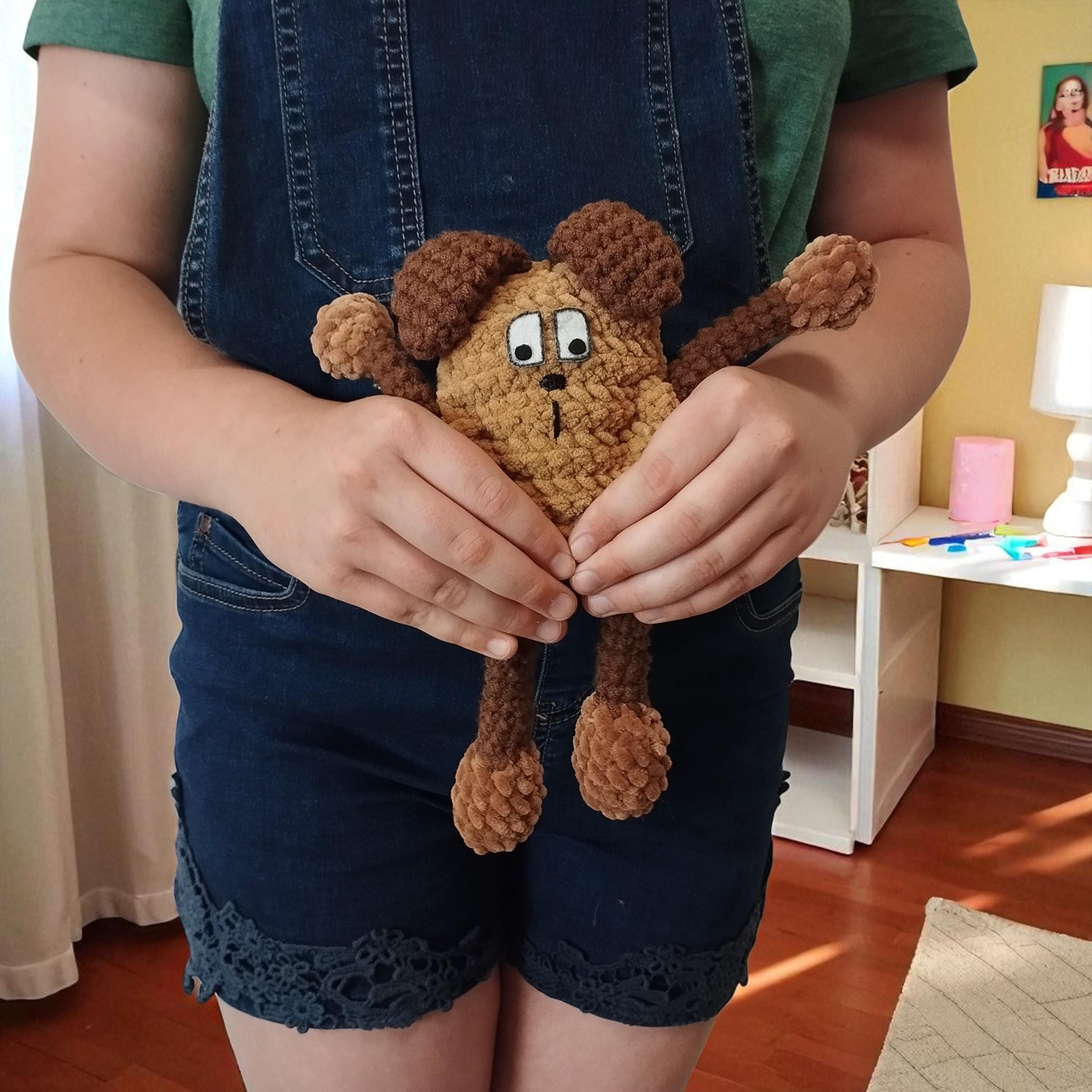 Stretchable Dog Crochet Pattern - Tuggy Pup Crochet Pattern – Stretchy Pull Toy Dog   Hanging Sensory Crochet Montessori Baby Gym - Thumbnail 3