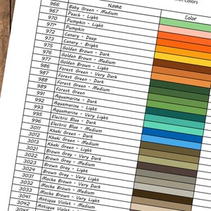 DMC Printable Color Chart Inventory Sheets with Notes Digital Download DMC Chart Instant Cross Stitch Floss Thread Color Sample Chart PDF imagem 10