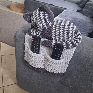 Sleeping Cat Sofa Arm Organizer & Remote Holder, Snorri the Cat Arm Rest Crochet Pattern – Low-Sew Amigurumi Crochet Gift for Cat Lovers image 14