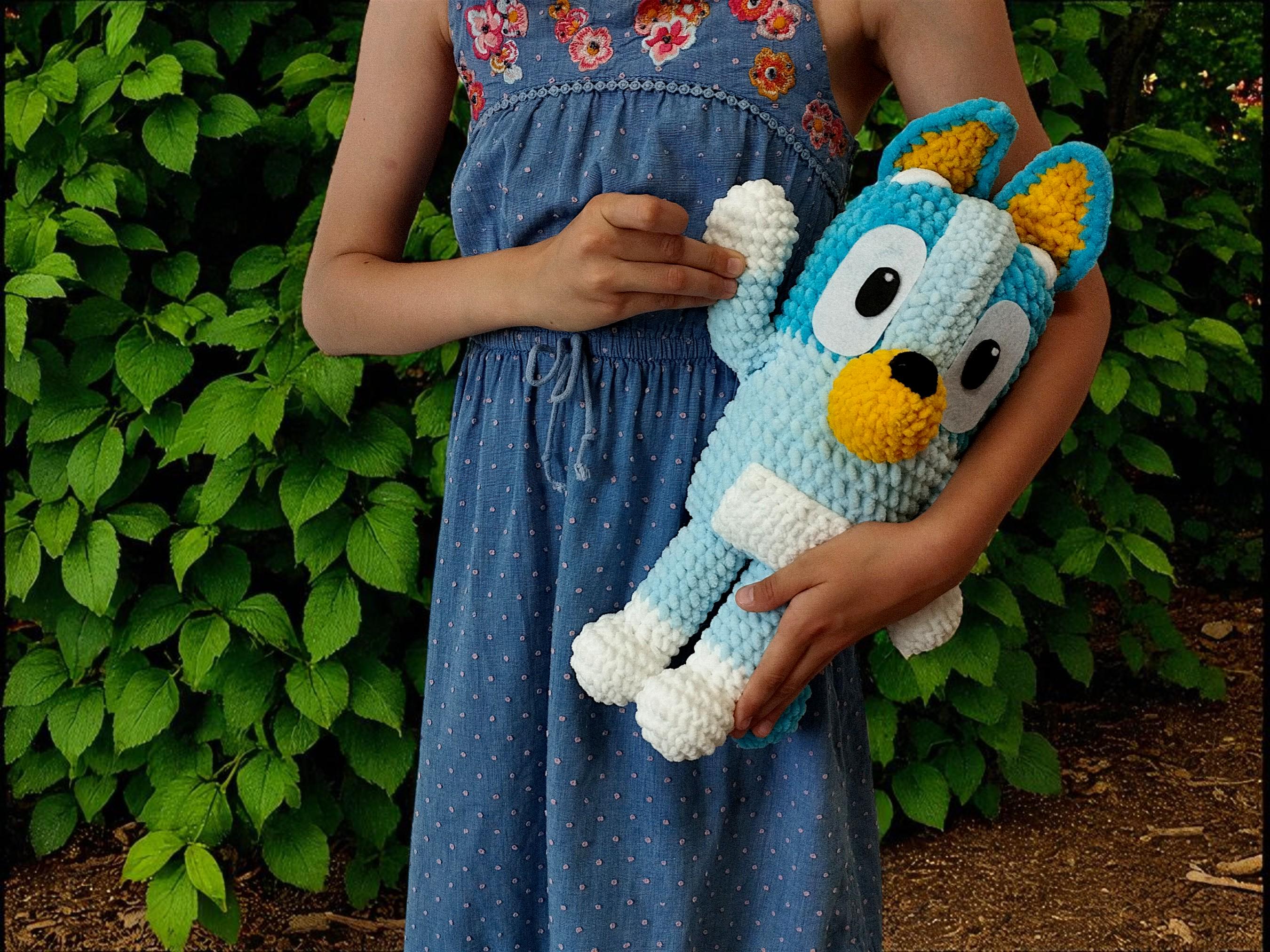 Bluey inspired Heeler Dog Crochet Pattern - Blue Heeler Crochet Pattern | Blue Heeler Amigurumi Blue the Dog Plushie Heeler Plush Toy PDF Crochet Pattern