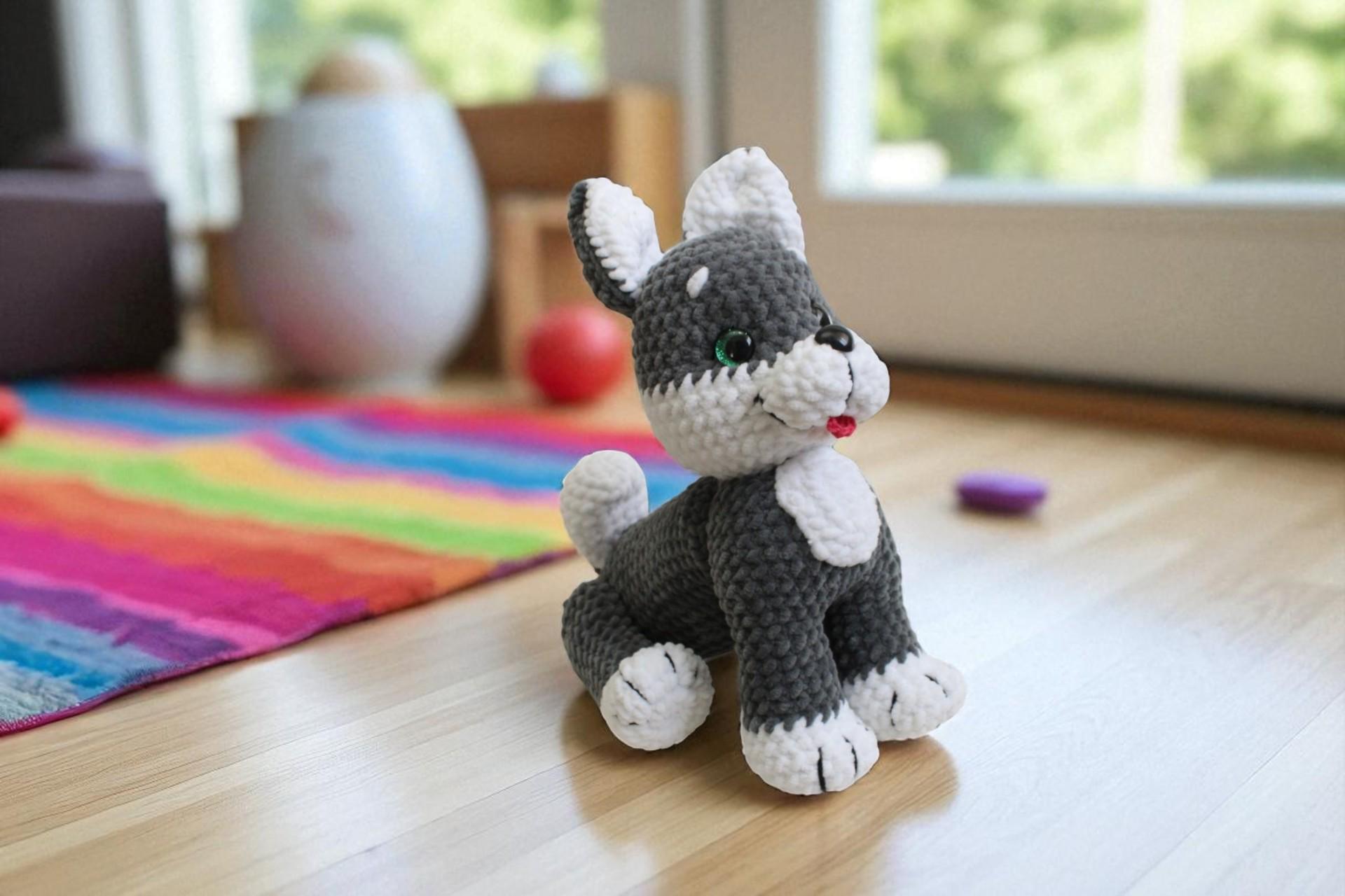 Koda the Husky Crochet Pattern PDF – Amigurumi Dog Plush Toy Crochet – Confident Beginner Level - Digital Pattern – Husky Stuffed Animal DIY - Thumbnail 3