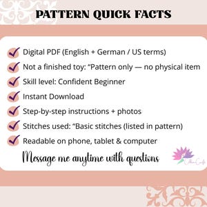 Rex Dino Lovey Crochet Pattern (PDF) – Flat-Body Amigurumi Plush Dinosaur Lovey Toy / Häkelanleitung (English + Deutsch) image 10