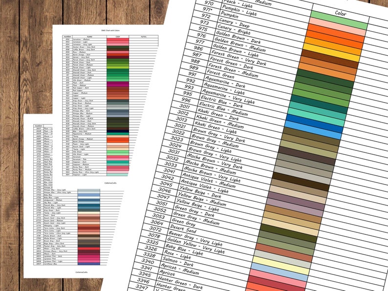 DMC Printable Color Chart Inventory Sheets with Notes Digital Download DMC Chart Instant Cross Stitch Floss Thread Color Sample Chart PDF imagem 9