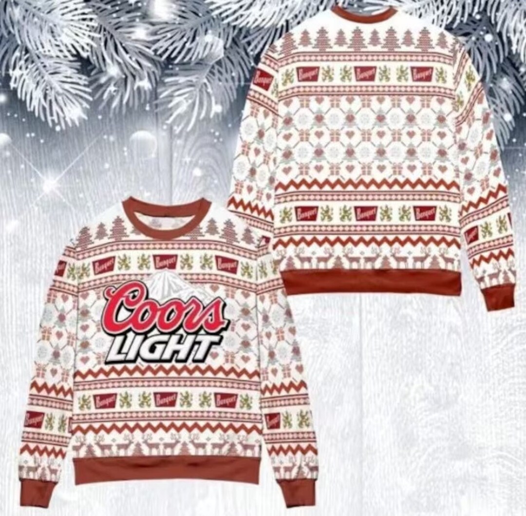 Vintage Style Coors Light Ugly Christmas Sweater 3D Coors Etsy