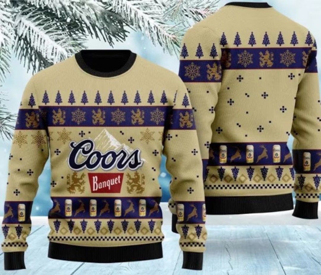 Coors Banquet Beer Ugly Christmas Sweater Funny Coors Beer Etsy
