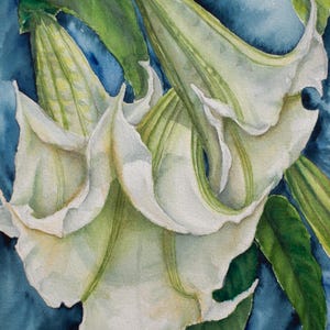 Original  watercolor floral painting, illustration, interior art  hand-painted art interior