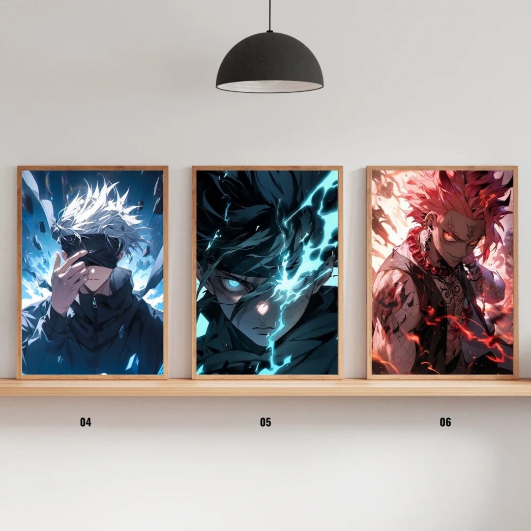 Custom Jujutsu Kaisen Poster LED Art Wood Frame Home Decor - Etsy