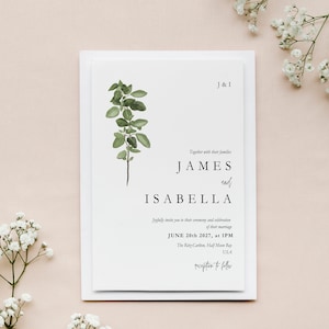 Boda, Tarjeta de Invitacion para Boda Classica, Minimal,Boda Moderna,plantilla CANVA, Personalizable,  Elegante, Impresionante, Thank you