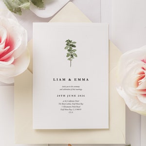 Boda, Tarjeta de Invitacion para Boda Classica, Minimal,Boda Moderna,plantilla CANVA, Personalizable,  Elegante, Impresionante, Thank you