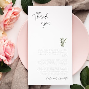 Boda, Tarjeta de Agradecimiento para Boda Boho, Bohemia,Boda Moderna,plantilla CANVA, Personalizable, Boda Moderna, Impresionante, Thank you
