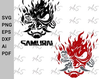 CYBERPUNK SAMURAI Bundle svg // cyberpunk 2077 svg // cyberpunk samurai svg / Descarga instantánea SVG, Png, Eps, dxf, pdf, Ai descarga digital