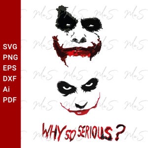 JOKER bundle svg | Why so serious? svg | Joker smile | Joker Loughing | horrow movie | Instant Svg, Png, Eps, dxf, pdf, Ai digital download