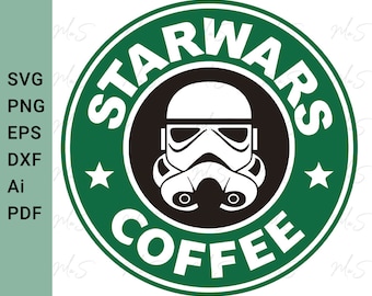 STAR WARS COFFEE svg // caffè svg // máscara de star wars // star wars svg // Descarga instantánea svg, Png, Eps, dxf, pdf, Ai descarga digital