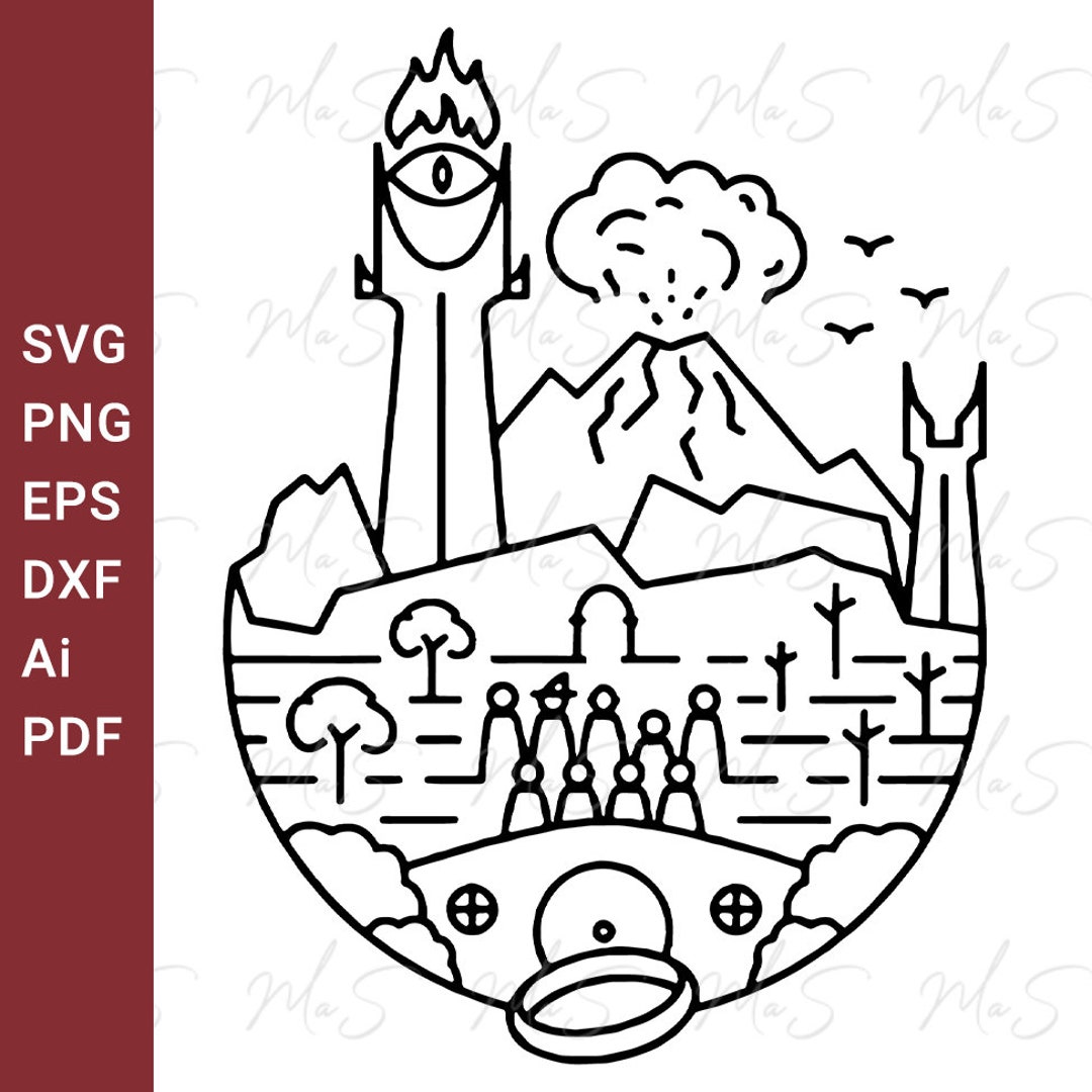 Lord of the Rings Svg TOLKIEN Cute Svg Lord of the Rings Symbols Svg