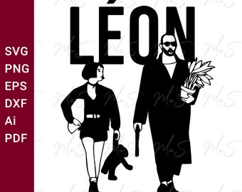 LEON El svg profesional // natalie portman svg // Mathilda svg // Jean Reno // Instant Svg, Png, Eps, dxf, pdf, Ai descarga digital