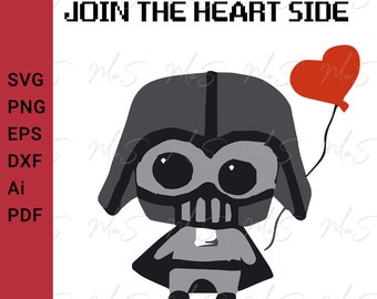 STAR WARS svg || join the heart side svg || Valentine day svg || love svg || Instant Download SVG, Png, Eps, dxf, pdf, Ai digital download