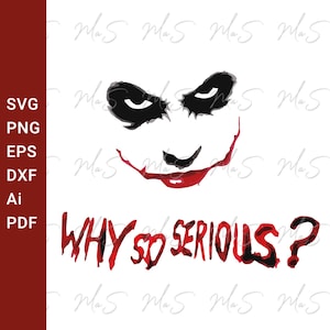 JOKER svg | Why so serious? svg | Joker smile | Gothic  Joker Loughing | horrow movie | Instant Svg, Png, Eps, dxf, pdf, Ai digital download