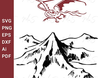 LONELY MOUNTAIN || Lord of the rings tshirt svg || lotr trilogy svg || tolkien || Instant SVG, Png, dxf, pdf, Eps, Ai digital download