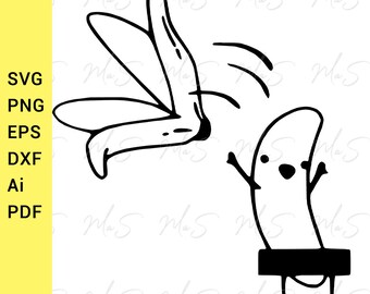 Naked Banana Svg || Banana Svg || Funny Banana Svg || Cute Banana || Kawaii Banana || Instant Svg, Png, Eps, dxf, pdf, Ai digital download