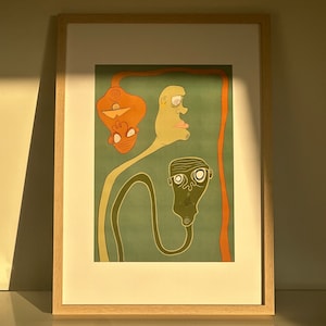 DAZED - Arte original - Arte de pared - Póster - Impresión física - Verde