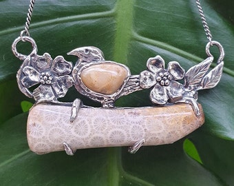 Only one piece in the world-Real Fossil coral stone necklace