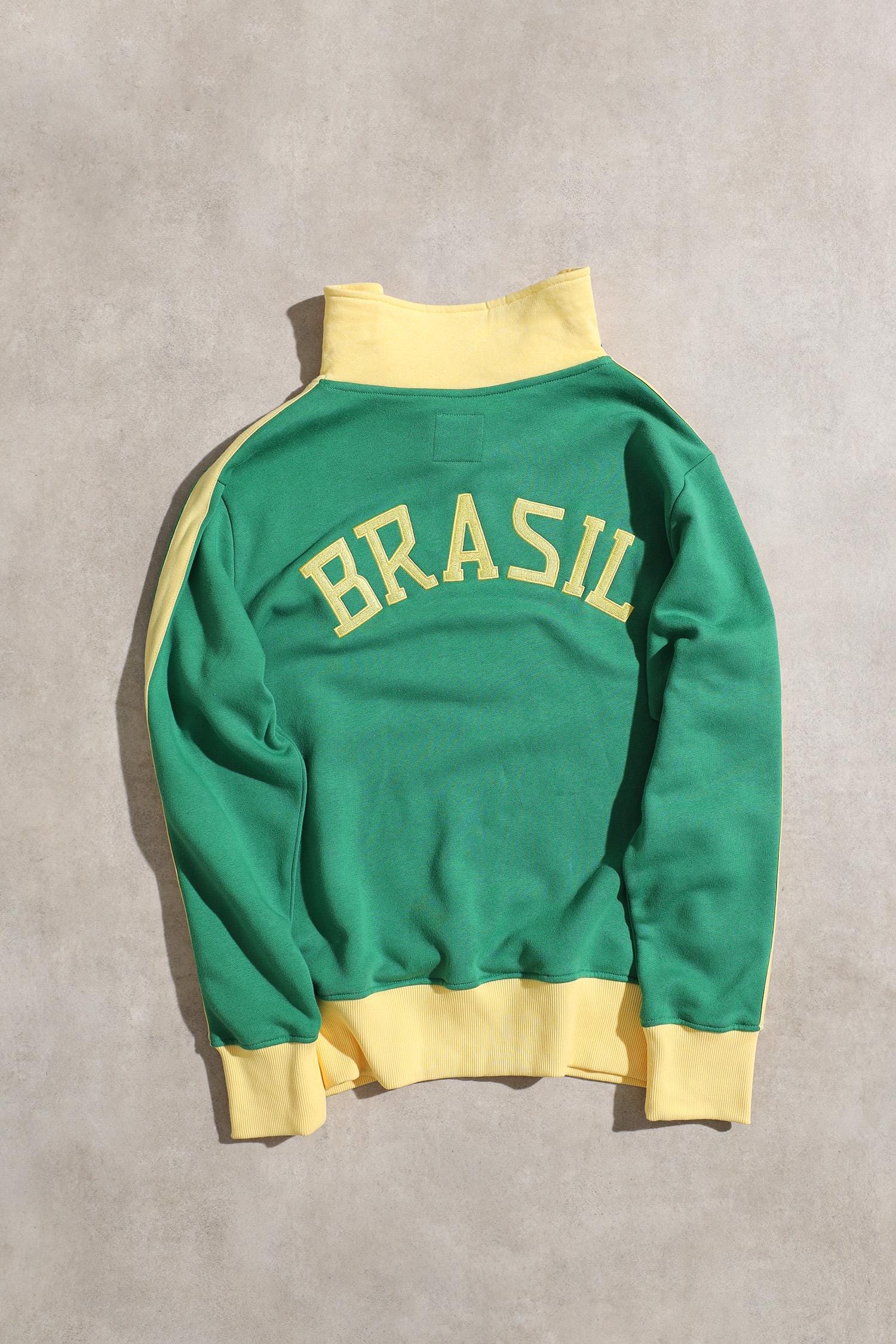 Veste De Piste Vintage Brésil Années 70 - Vert, 100% Polyester - Neuf Sans Étiquettes