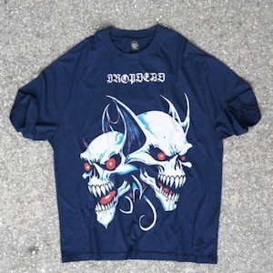 Maglietta grafica Dropdead Demon Skull – Maglietta gotica horror punk, streetwear estetica dark, maglietta unisex heavy metal