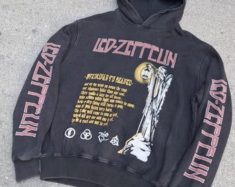 Vintage Led Zeppelin Hoodie: Stairway to Heaven Graphic, Oversized