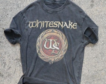 Vintage Whitesnake Band T-Shirt: 80s Heavy Metal Concert Tee